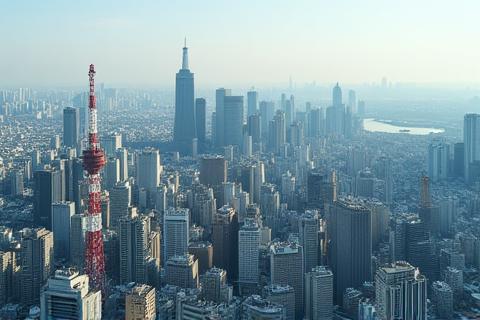 Tokyo cityscape construction image